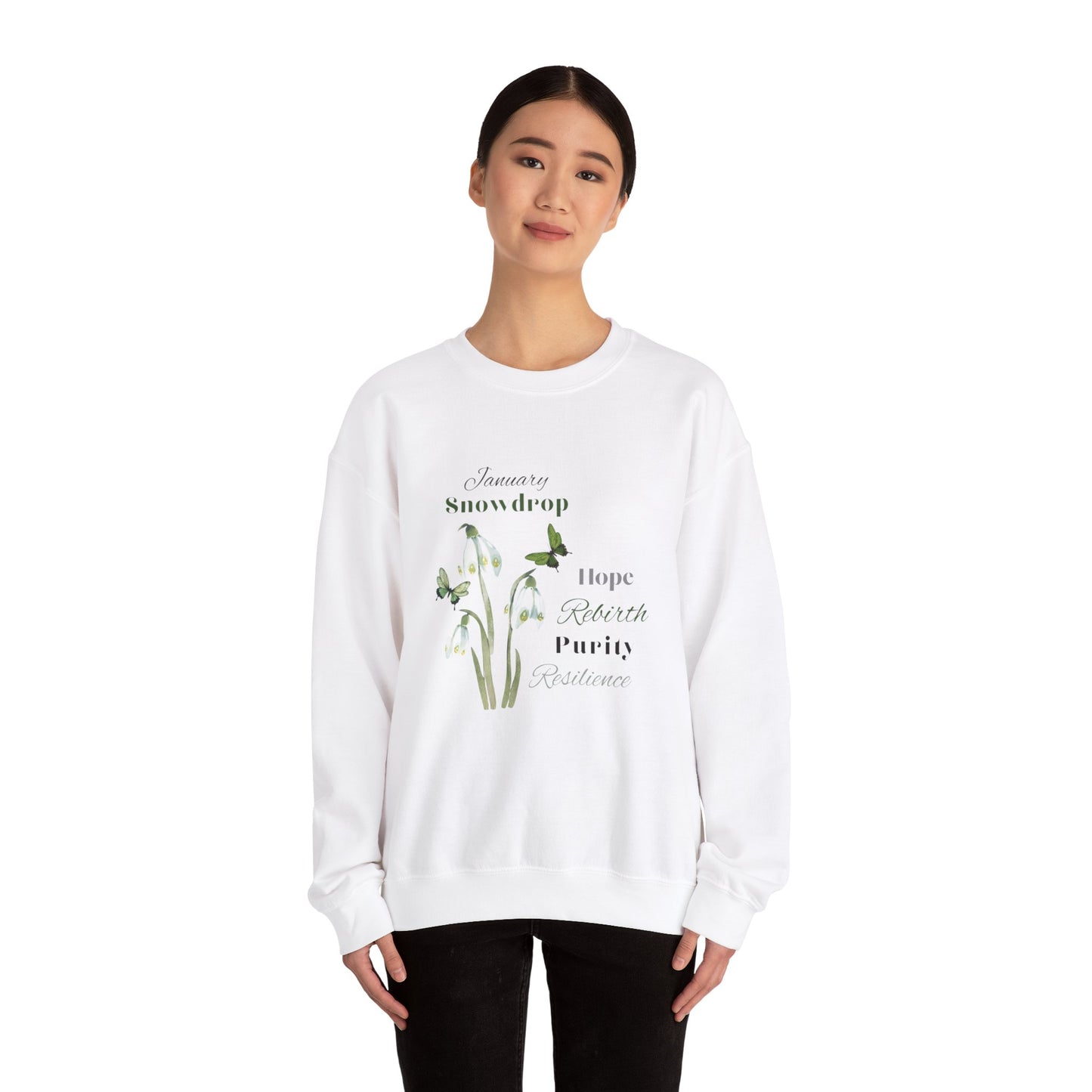 January Snowdrop Unisex Heavy Blend™ Crewneck Sweatshirt