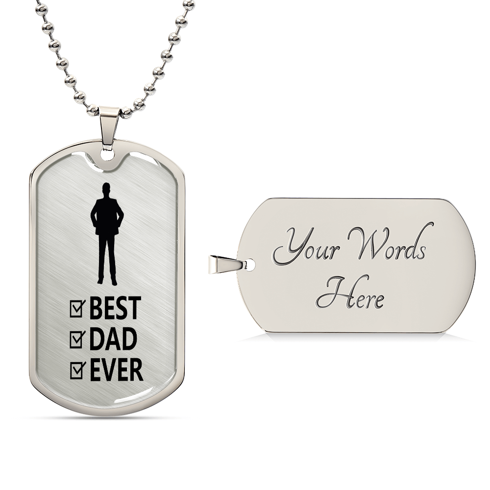 Best Dad Ever Graphic Dog Tag