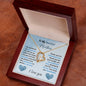 To My Beautiful Mother (Blue) Forever Love Necklace (Choose Standard Black Box or Wooden Box with LED)