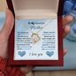 To My Beautiful Mother (Blue) Forever Love Necklace (Choose Standard Black Box or Wooden Box with LED)
