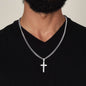 A MI INCREIBLE ESPOSO (Personalizada), Personalized Steel Cross Necklace on Cuban Chain w/ MC