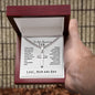 To Our Amazing Son; Love, Mom and Dad Cross Necklace