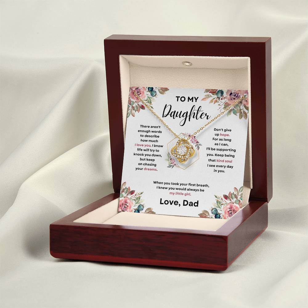 Daughter Love Knott Necklace (Love, Dad)