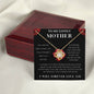 To My Lovely Mother Love Knot Necklace (Choose Standard Black Box or Mahogany Box with LED Light)