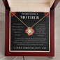 To My Lovely Mother Love Knot Necklace (Choose Standard Black Box or Mahogany Box with LED Light)