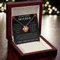 To My Lovely Mother Love Knot Necklace (Choose Standard Black Box or Mahogany Box with LED Light)