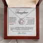 To My Beautiful Daughter, Love Dad Love Knot Necklace