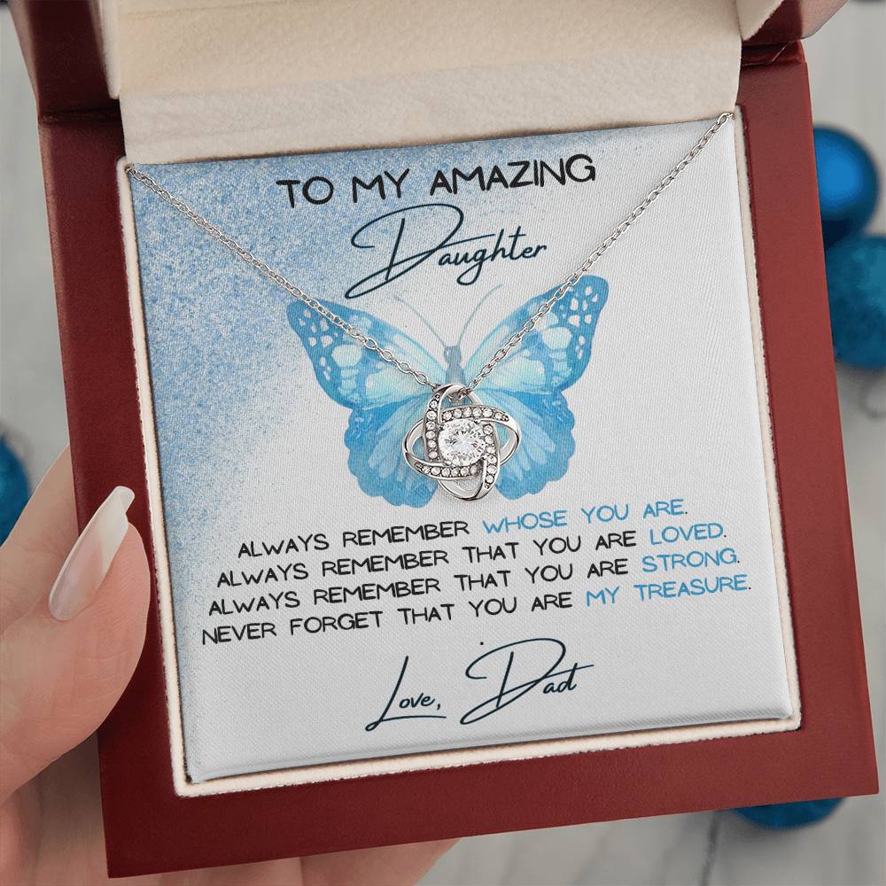 To My Amazing Daughter Love, Dad Love Knot Necklace