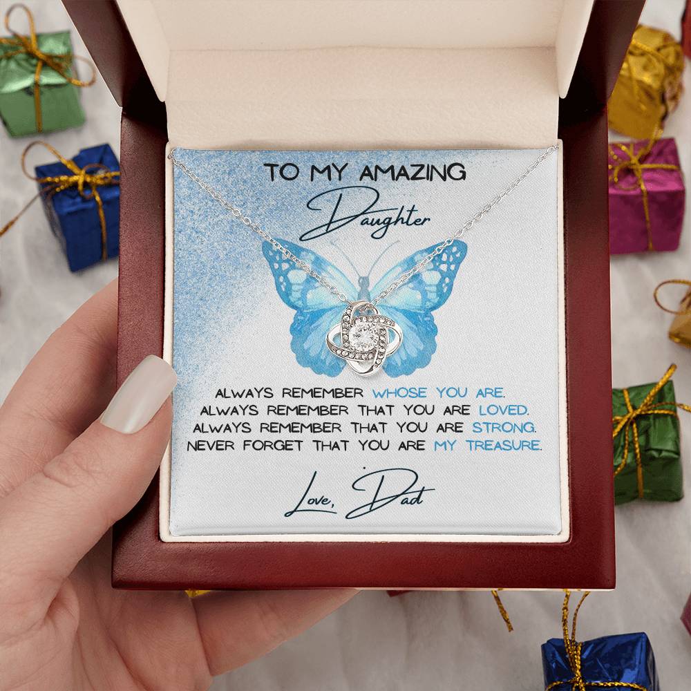 To My Amazing Daughter Love, Dad Love Knot Necklace