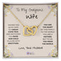 To My Gorgeous Wife Interlocking Hearts Necklace (One Child)