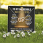 To My Incredible Mother Interlocking Hearts Necklace (Choose Standard Black Box or Mahogany Box With LED Light)