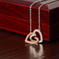 To My Incredible Mother Interlocking Hearts Necklace (Choose Standard Black Box or Mahogany Box With LED Light)