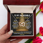 To My Incredible Mother Interlocking Hearts Necklace (Choose Standard Black Box or Mahogany Box With LED Light)