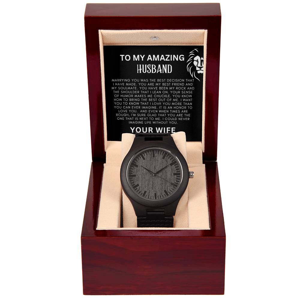 To My Amazing Husband Wooden Watch + MC (NO ENGRAVING)