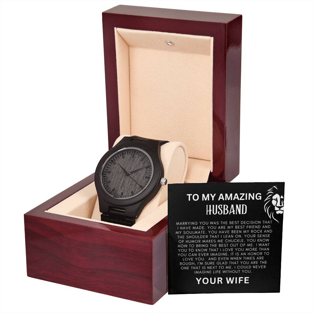 To My Amazing Husband Wooden Watch + MC (NO ENGRAVING)