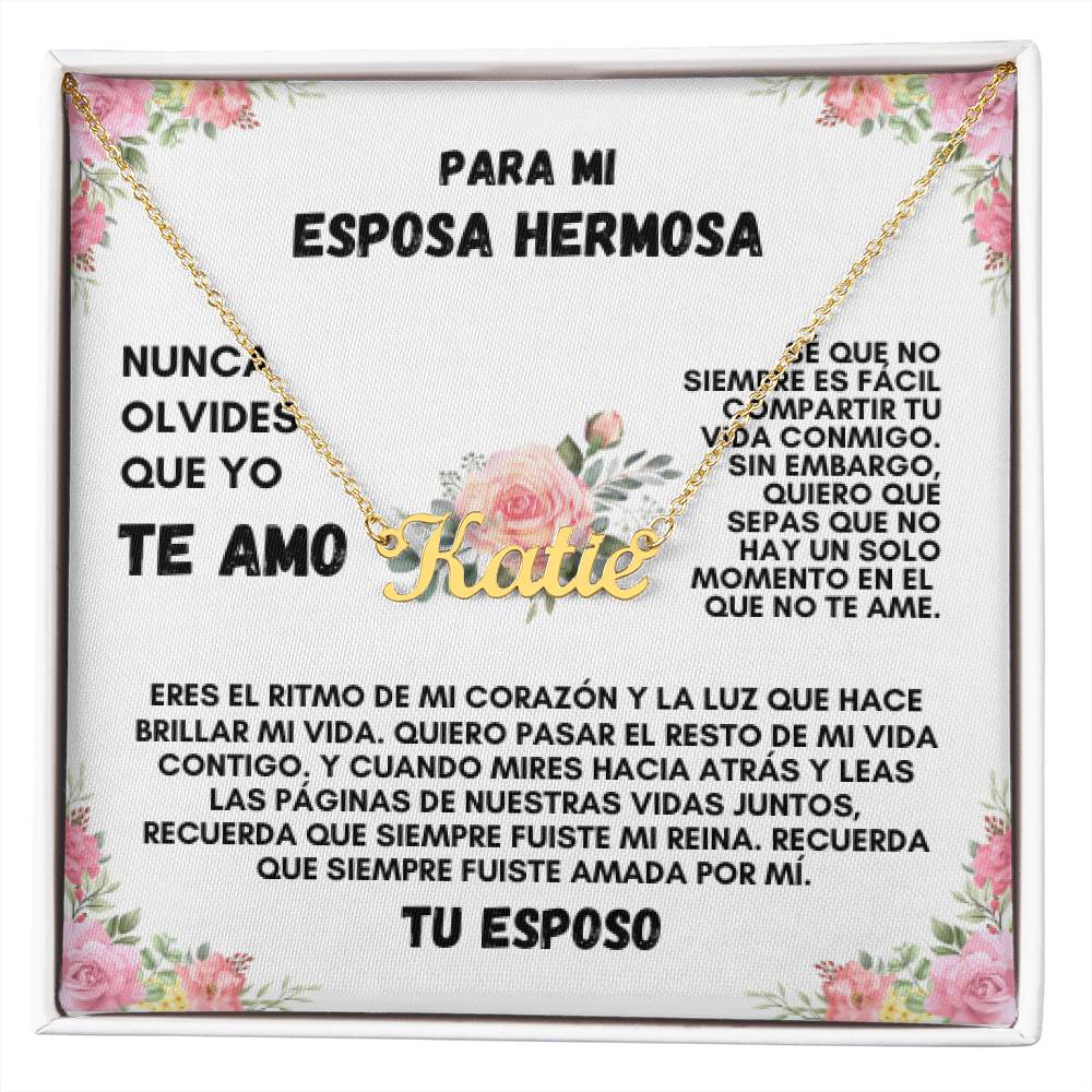 Para Mi Esposa Hermosa (Custom Name Necklace)