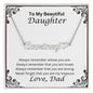 Daughter Name Necklace With Heart, Love Dad