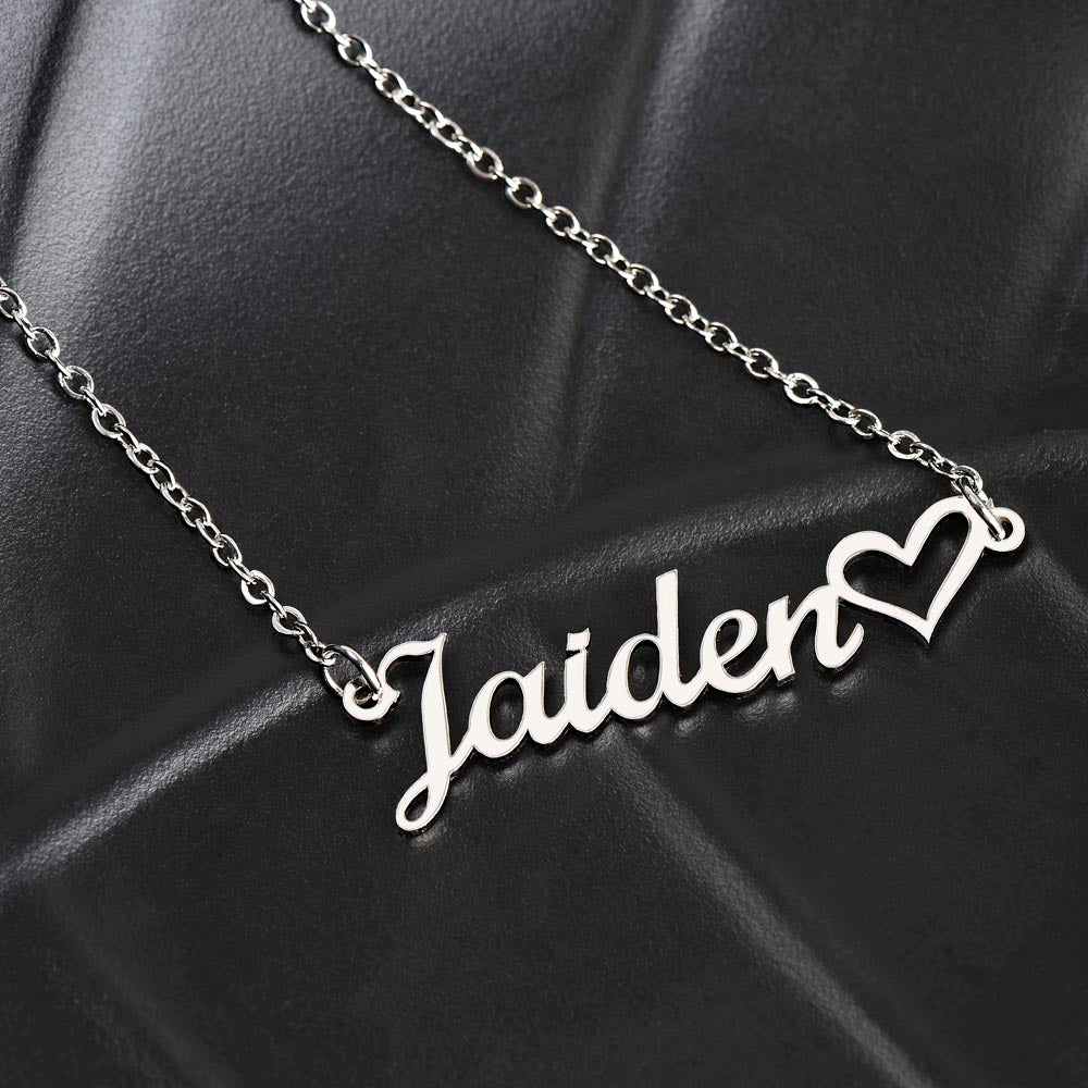 To My Amazing Daughter Name Necklace + Heart Character (Love, Dad)