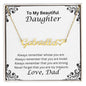 Daughter Name Necklace With Heart, Love Dad