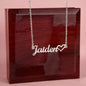 Daughter Name Necklace With Heart, Love Dad