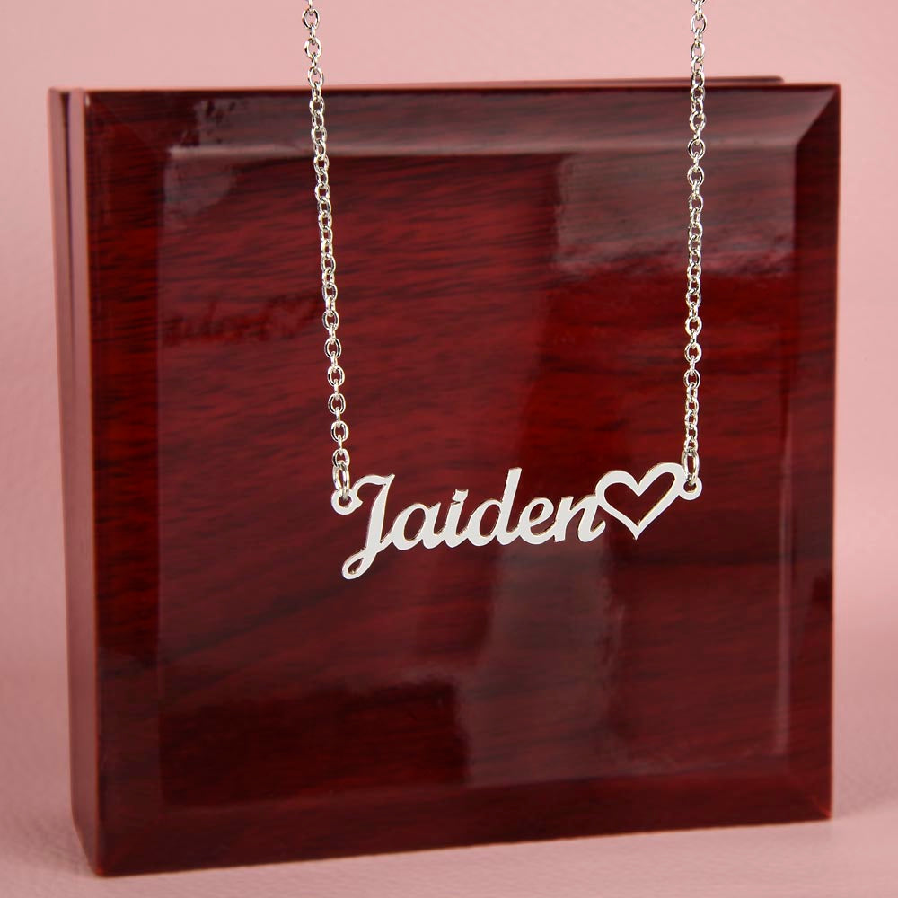 To My Amazing Daughter Name Necklace + Heart Character (Love, Dad)