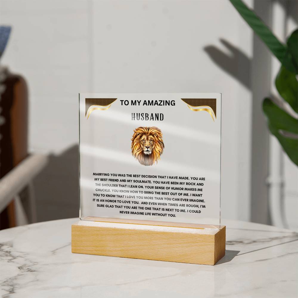 To My Amazing Husband Square Acrylic Plaque