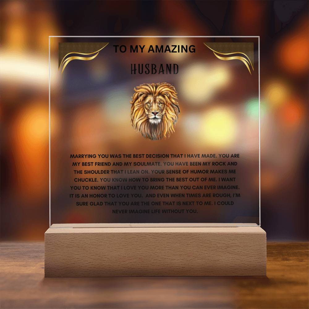 To My Amazing Husband Square Acrylic Plaque