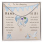 Mama To Be Engraved Baby Boy Feet with Birthstones