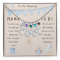 Mama To Be Engraved Baby Boy Feet with Birthstones