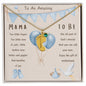 Mama To Be Engraved Baby Boy Feet with Birthstones