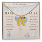 Mama To Be Engraved Baby Boy Feet with Birthstones