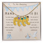 Mama To Be Engraved Baby Boy Feet with Birthstones