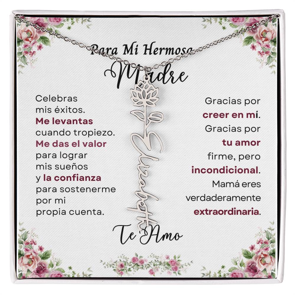 Para Mi Hermosa Madre Cadena con Flor