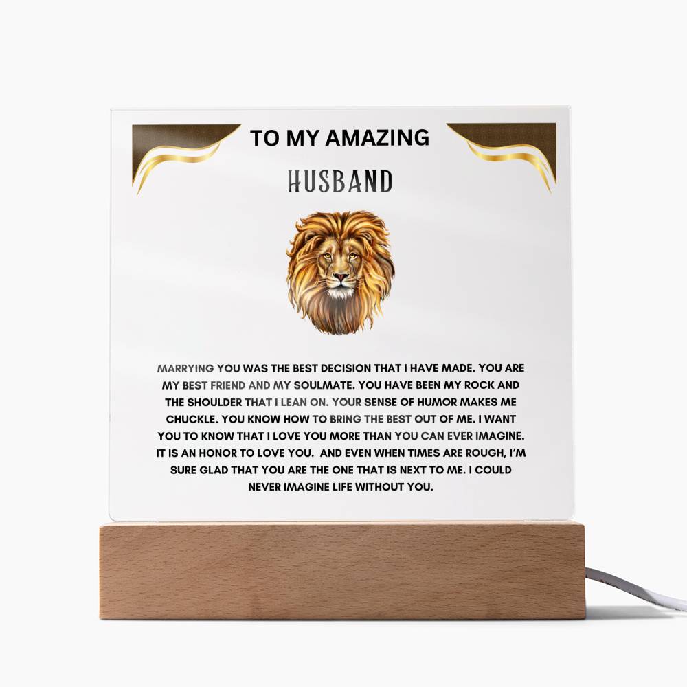 To My Amazing Husband Square Acrylic Plaque