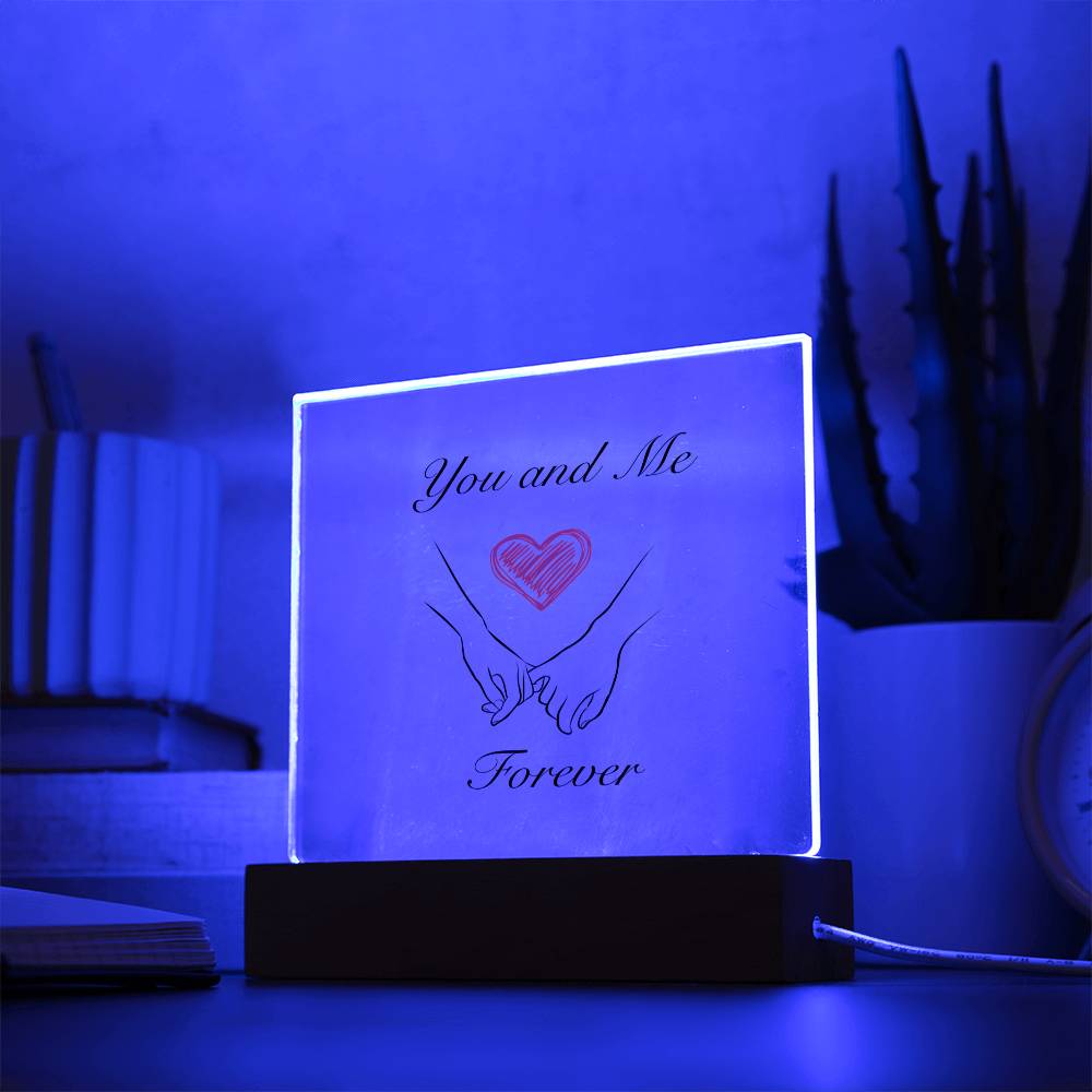 You and Me Forever Square Acrylic Plaque