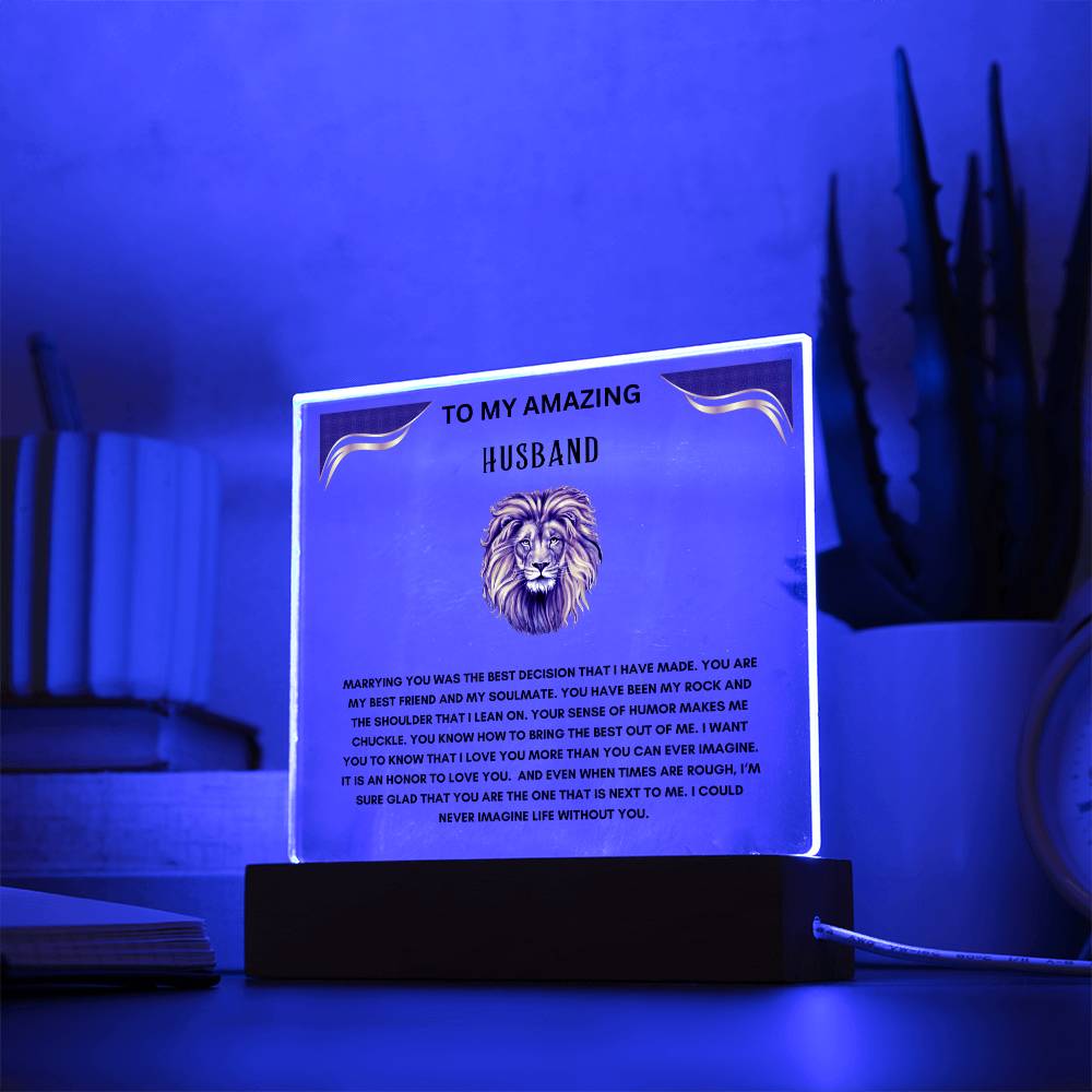 To My Amazing Husband Square Acrylic Plaque