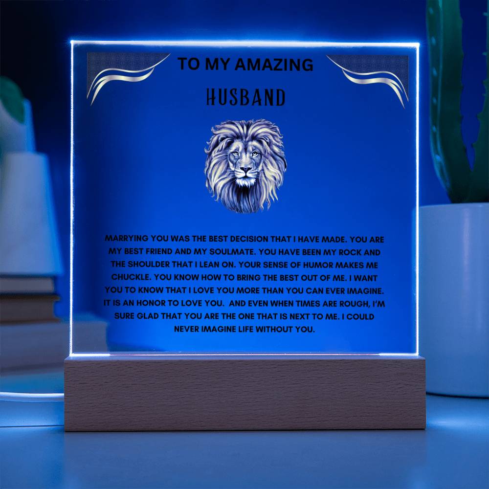 To My Amazing Husband Square Acrylic Plaque