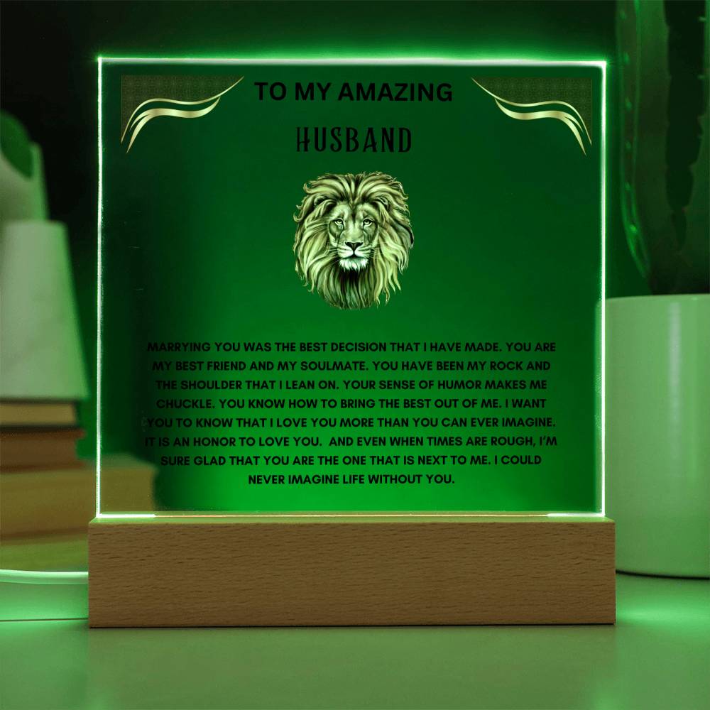 To My Amazing Husband Square Acrylic Plaque