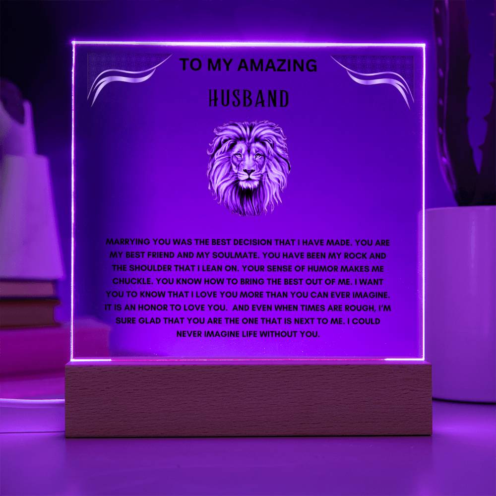 To My Amazing Husband Square Acrylic Plaque