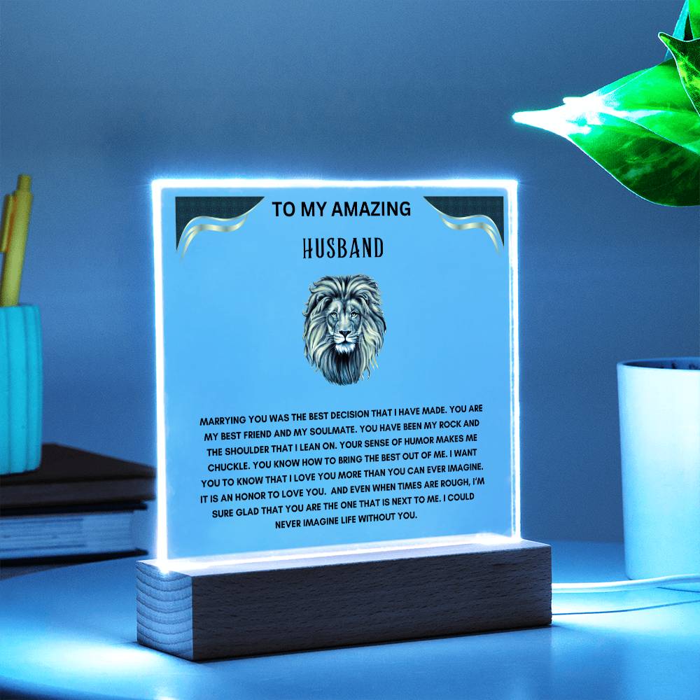 To My Amazing Husband Square Acrylic Plaque