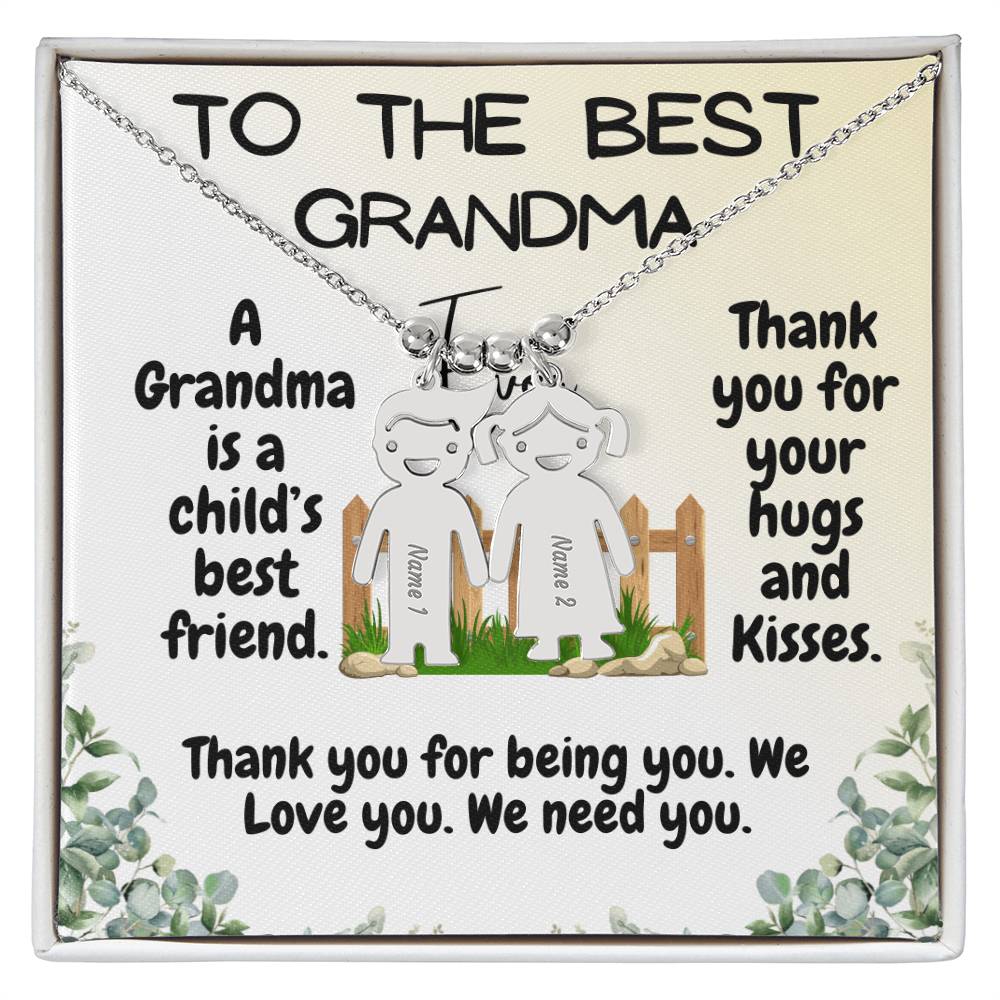 To the Best Grandma Kid Charm Necklace