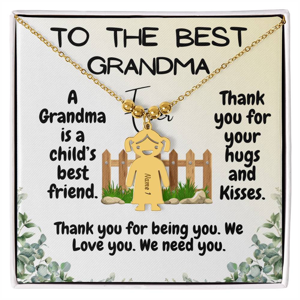 To the Best Grandma Kid Charm Necklace