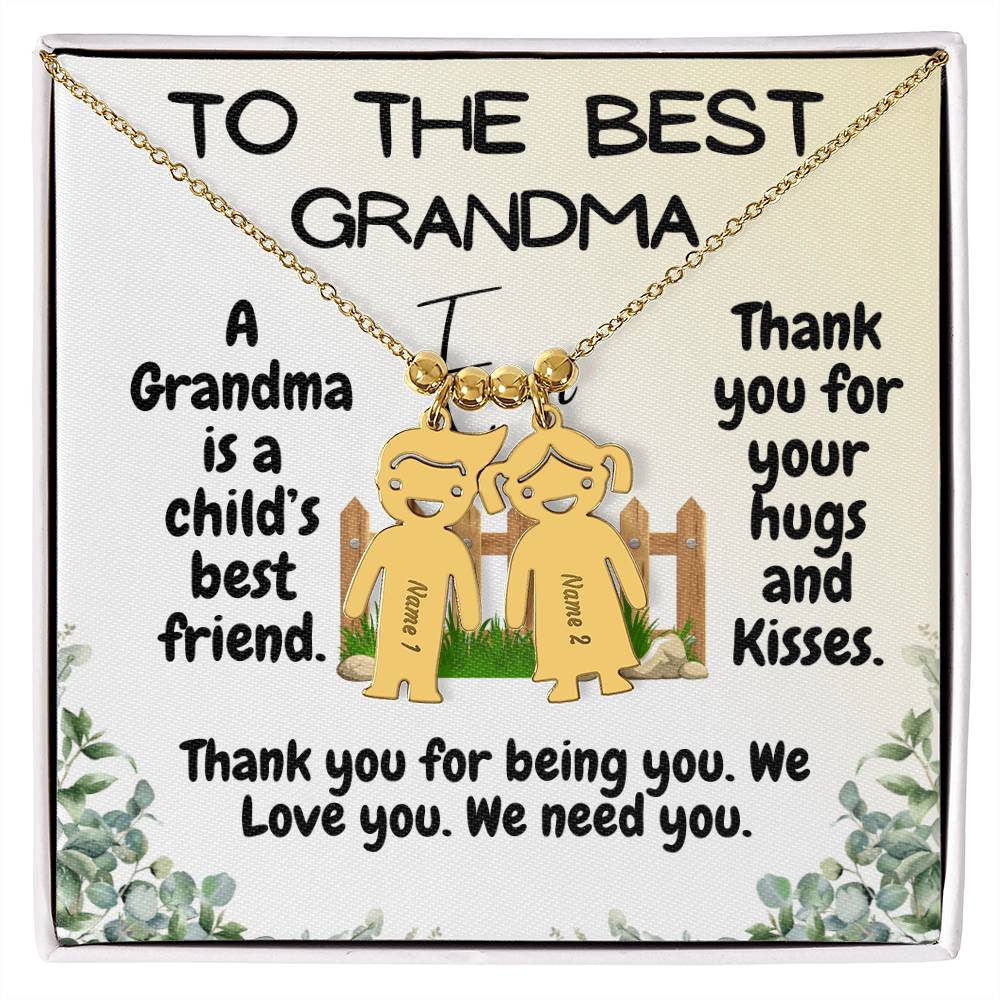 To the Best Grandma Kid Charm Necklace
