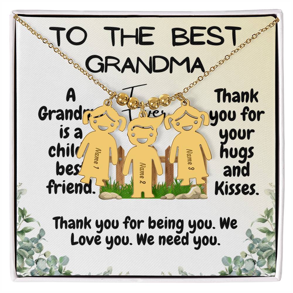 To the Best Grandma Kid Charm Necklace