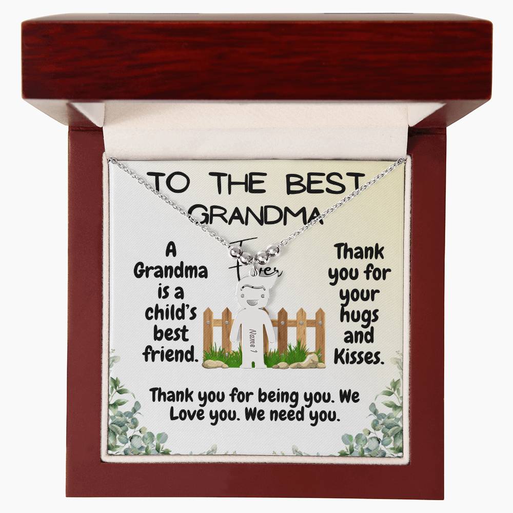 To the Best Grandma Kid Charm Necklace