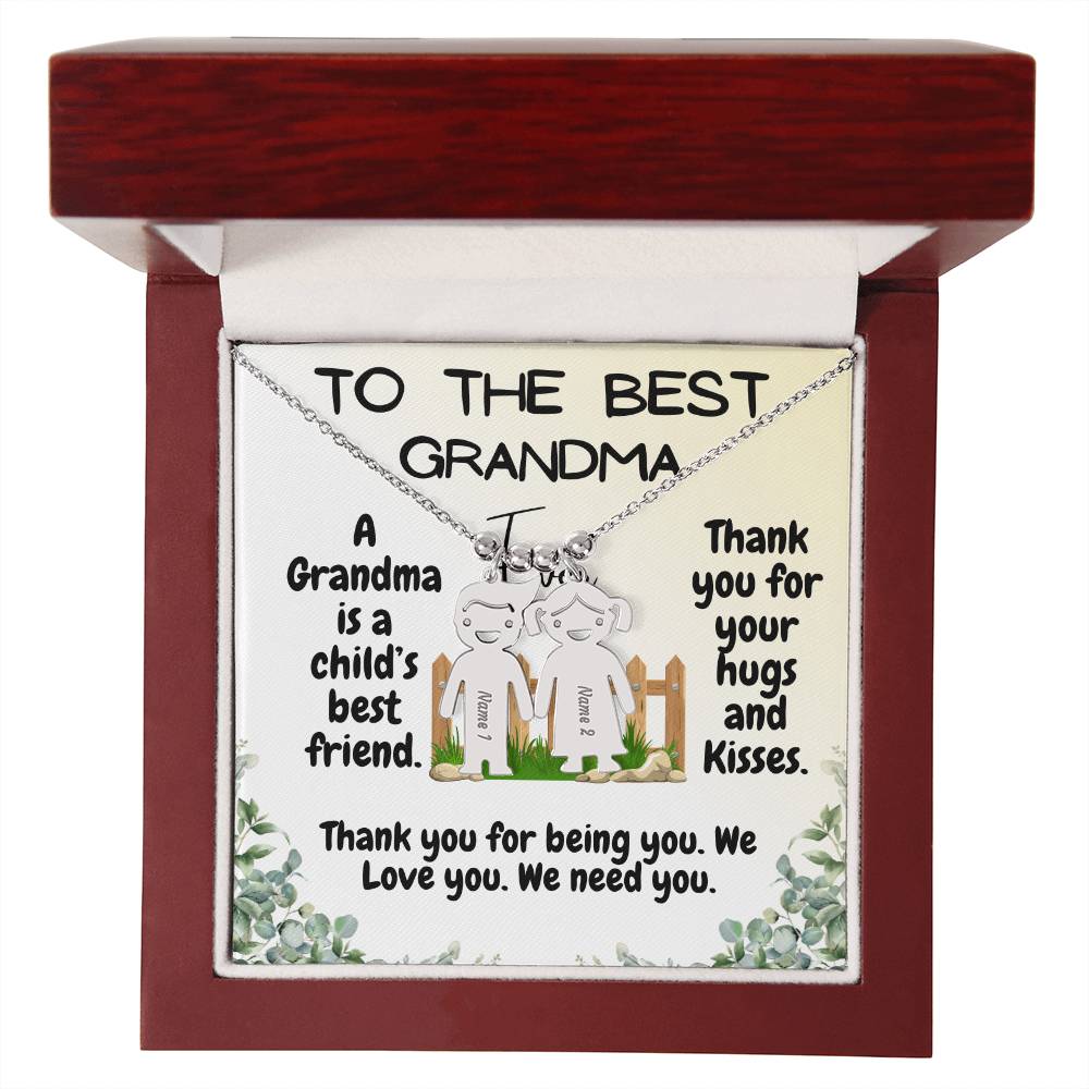 To the Best Grandma Kid Charm Necklace