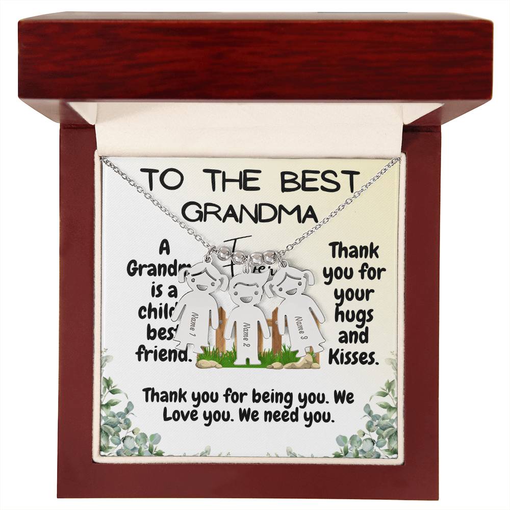 To the Best Grandma Kid Charm Necklace