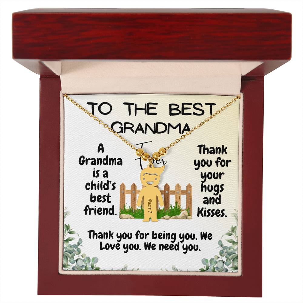 To the Best Grandma Kid Charm Necklace