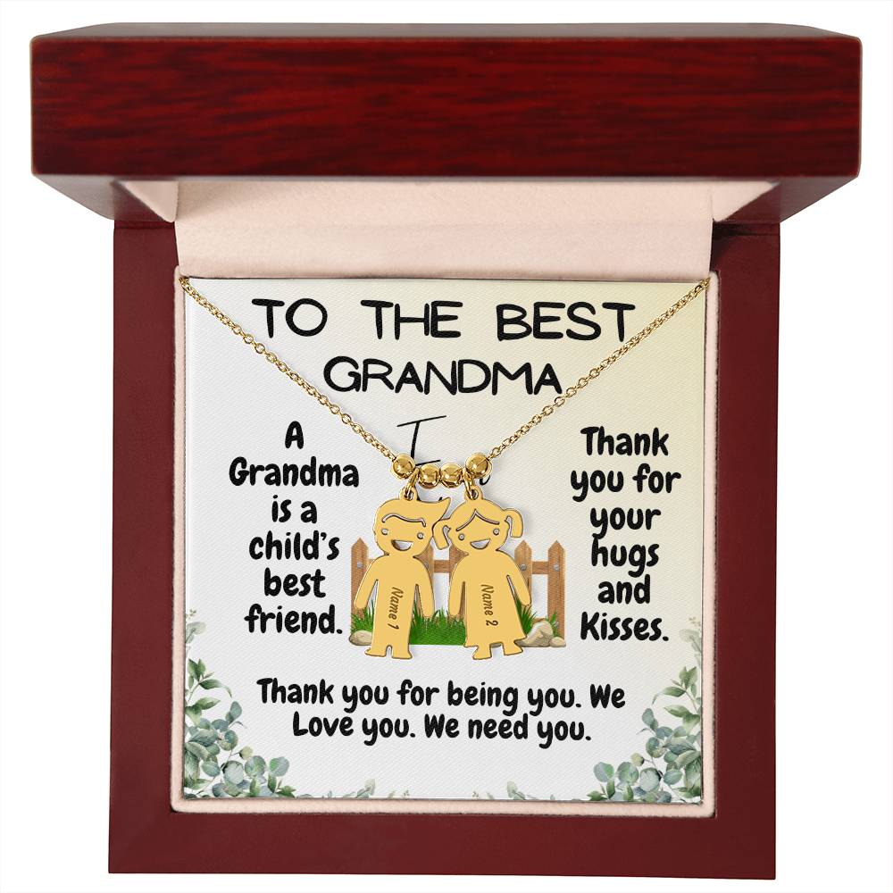 To the Best Grandma Kid Charm Necklace