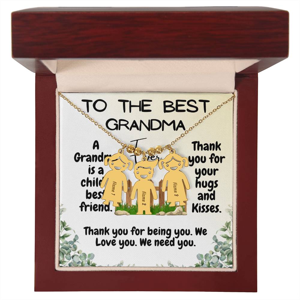 To the Best Grandma Kid Charm Necklace